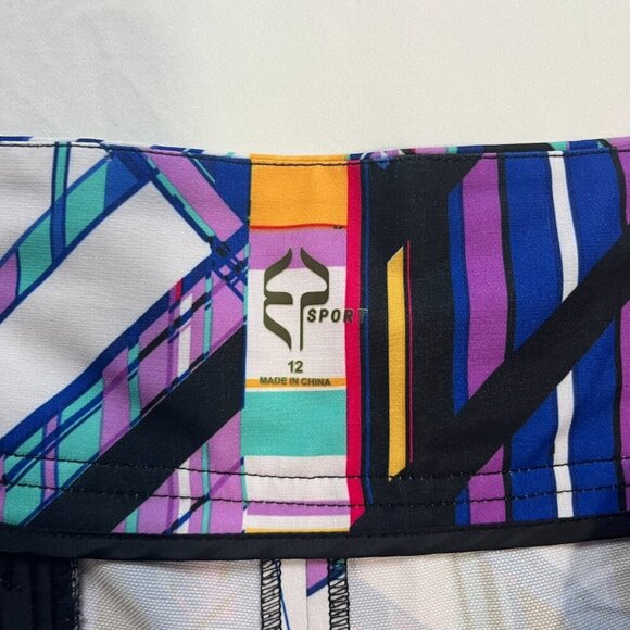 EP Sport Multi Color Geometric Pattern Casual Athletic Skort | Size 12 - Picture 4 of 7